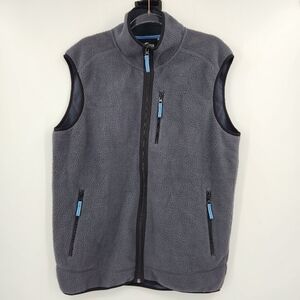 Zyia Active Mens Fleece Vest Size Large Gray Full Zip
